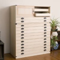 Amazon｜桐タンス引戸2杯＋桐10段チェスト 桐天然木 日本製 HI-2004